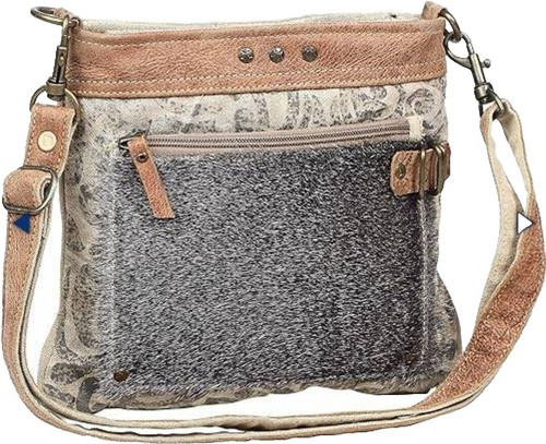 Myra Cowhide Sunflower Accent Book Bag - Brown Multi Myra Bag Dove Sunflower Purse - Shoulder Bag, Genuine  main image 4