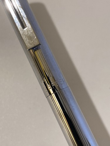 Sheaffer White Dot Targa 1001 Chrome Ballpoint Pen USA Vintage w/ Ink Refill - Picture 5 of 14