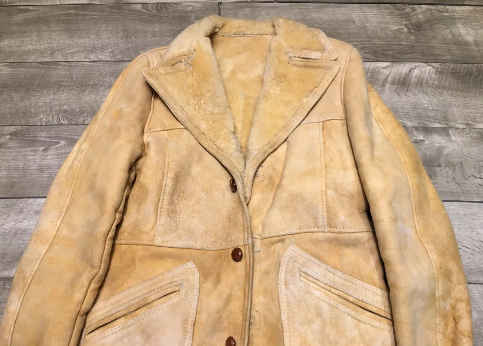 narrona vintage marlboro man shearling sheepskin bomber jacket