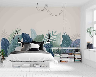 3D Flower Leaf Flora Illustration Self-adhesive Removable Wallpaper Murals 11