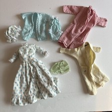 Vtg Barbie Doll Pajamas Clothes Lot Sleepwear Robe Nightgown Shorts Hat