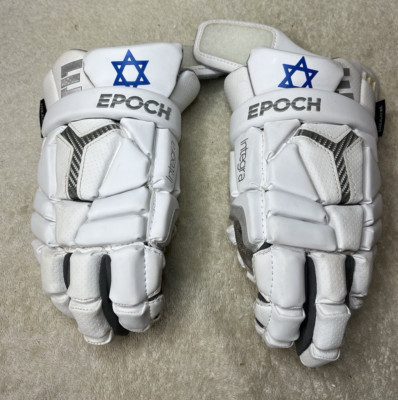 Epoch Elite Integra Pro Lacrosse Gloves w/ Star Of David Stars Size 12'' Medium