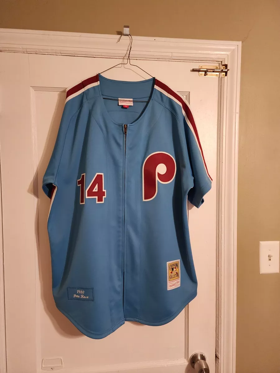 100% Authentic Mitchell & Ness 1980 Pete Rose Philadelphia Phillies  Jersey 48 XL