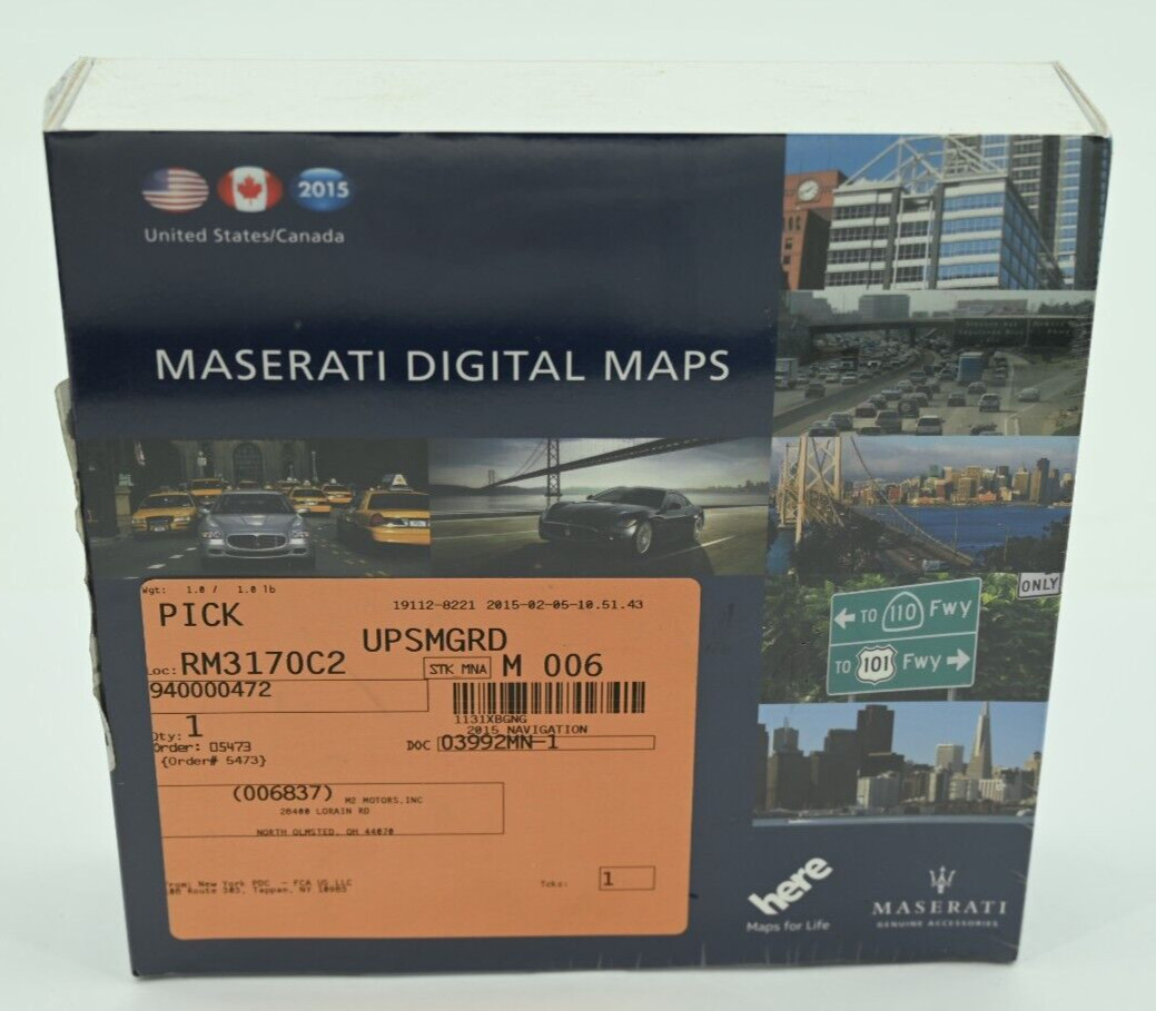 Genuine OEM Maserati Digital Maps Navigation CD USA Canada 940000472 NEW Sealed