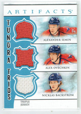 12-13 UD Artifacts Tundra Trios  A Semin--Alex Ovechkin--N Backstrom  Jerseys