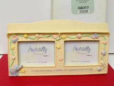 A BABY BOY BRINGS... INITIALLY YOURS Enesco Large Double Photo Picture Frame