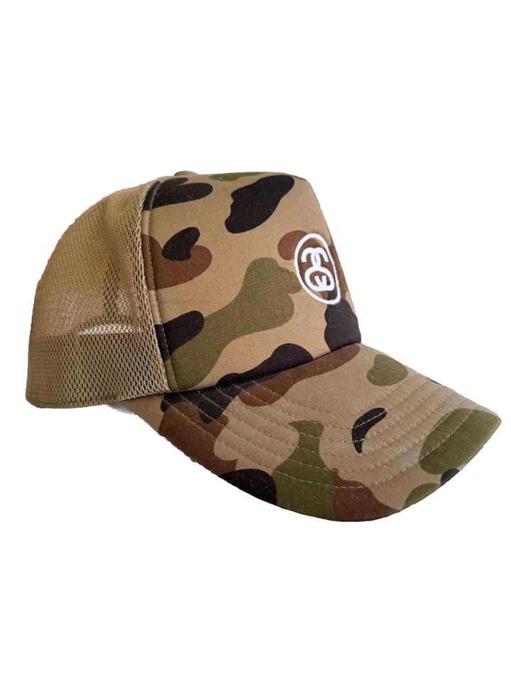 BATHING APE STUSSY x BAPE 1st camo green SS logo cap 2010 - Image 3 of 4
