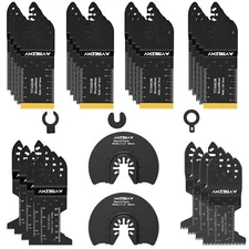 AMZBSAW 30 PCS Oscillating Tool Blades 6 Types Oscillating Saw Blades for Met...