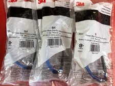 (3) 3M BX 11472 OCEAN BLUE FRAME I/O MIRROR LENS PROTECTIVE SAFETY GLASSES