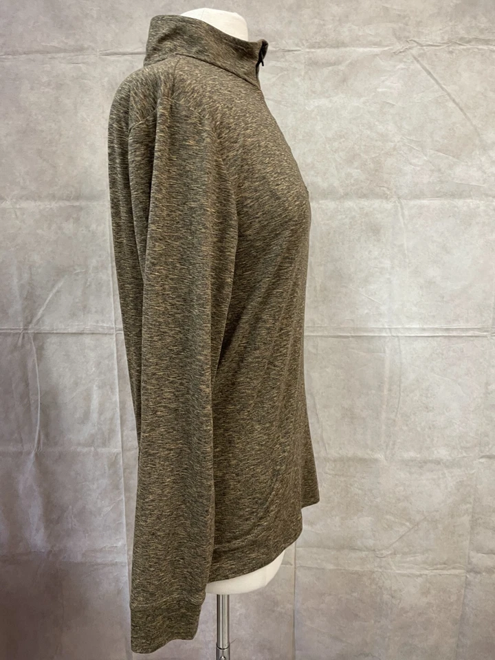 Pullover Aeropostale para mujer marrón jaspeado manga larga 1/4 cremallera talla S Foto 4 de 4