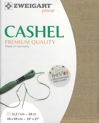 Zweigart Precut Cashel 28 count Summer Khaki 3281/323