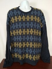 Vintage St John's Bay Big & Tall Blue Knit Diamond Pattern Sweater 2XLT