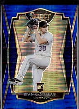 2021 Panini Select #127 Ryan Castellani Blue Pulsar Prizm #/13 Rookie Rockies