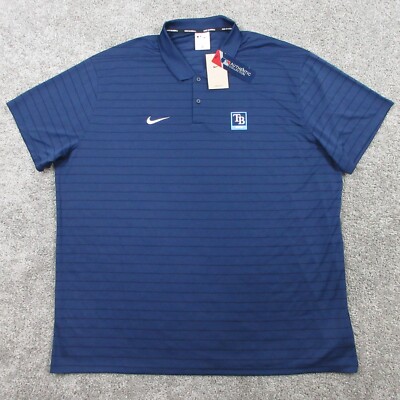 Tampa Bay Rays Polo Shirt Mens 4XL Blue Nike Drifit Authentic Collection MLB NWT