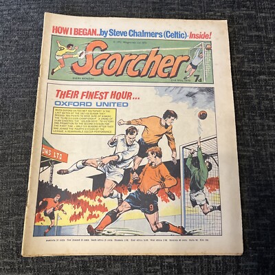 Scorcher Comic - 2 May 1970 Oxford Utd Man City Steve Chalmers Stewart Scullion