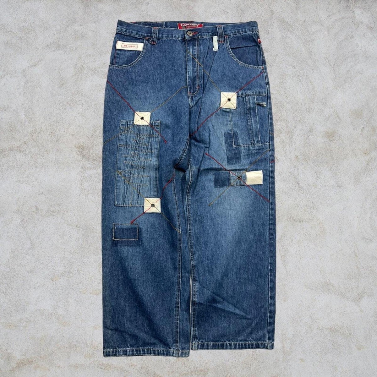 VINTAGE Y2K IGNITION BRAND CRAZY PATCHWORK HIP HOP STYLE VINTAGE Y2K IGNITION BRAND CRAZY PATCHWORK HIP HOP STYLE