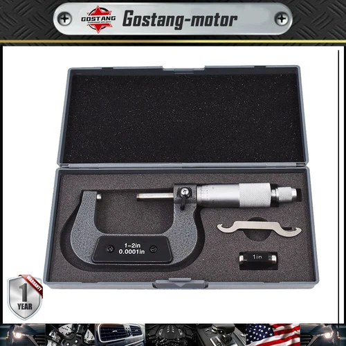 1-2" Precision Outside Micrometer, .0001" Carbide Tipped With Box