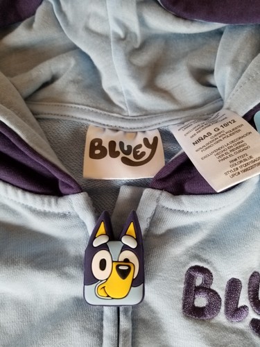 Disney Bluey & Friends Blue Zip Up Sweatshirt Hoodie Large (10/12) New - Picture 3 of 3