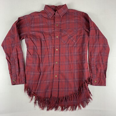 Current Elliot Shirt Top Womens Size 1 Red Plaid Cotton Button Up