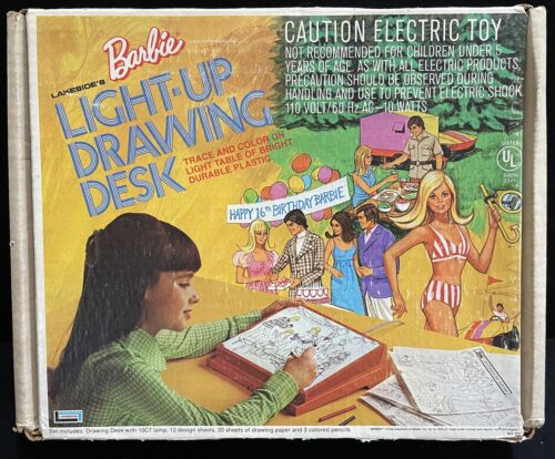 Vintage 1974 Lakeside Barbie Light Up Drawing Desk in Original Box - Light Table - Picture 1 of 7