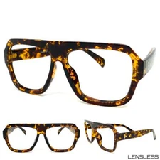 Men Classic Vintage RETRO Style Lensless Eye Glasses Tortoise Frame Only NO Lens