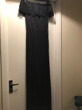 Lipsy Bardot Maxi Dress Size 8 Black Bnwt