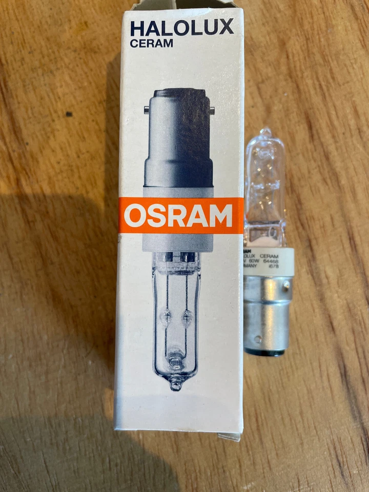 OSRAM Halolux Ceram 60W 230V B15D 64468KL 64406 64492 64481 Long: 70mm Halogène