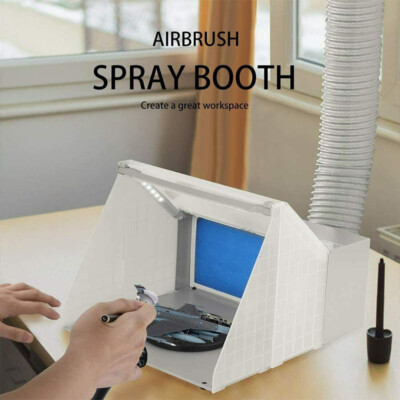 16 x19 x13''  Airbrush Paint Spray Booth w/ 3 LED Lights Turn Table & Filter Hose