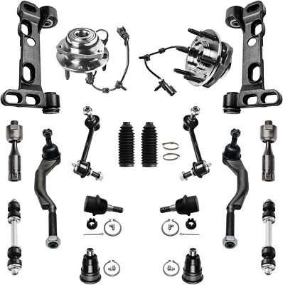 18pc Front Control Arms Wheel Hub Kit for 2008-2009 Chevy Trailblazer GMC Envoy