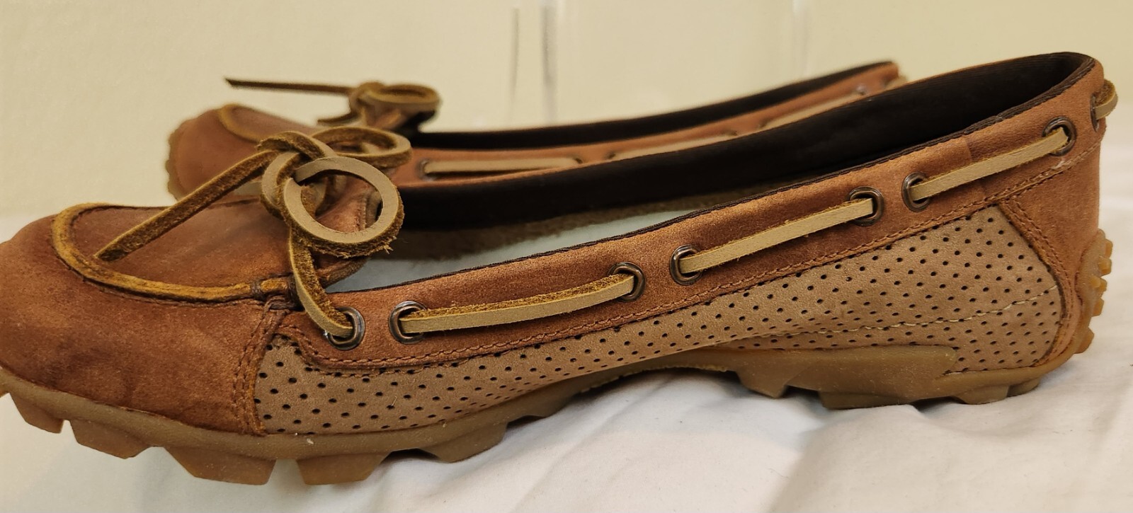 SAOLA Scarpe Merrell donna marrone nabuk guida suola vibram taglia 6