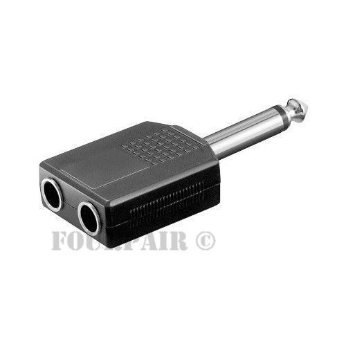 1/4" Dual Mono Female to 1/4" 6.35mm Mono Male Plug Audio Y 
