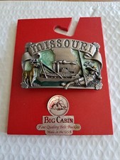 Siskiyou Pewter Missouri Belt Buckle G-23 Steamboat USA Vintage 1984