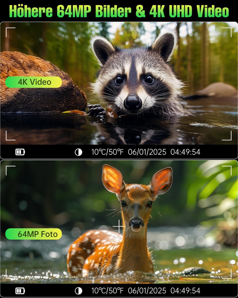 Fototrappola Solare FKPCAM 4K 64MP - Batteria 5000mAh, Impermeabile IP67, Visione Notturna - Foto 13