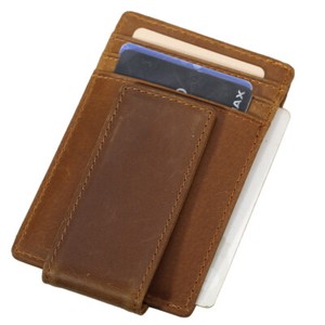 Details about rfid vintage men leather money clip wallet card id holder front pocket slim bag