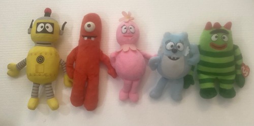 Ty Yo Gabba Gabba Beanies Full Set of 5: PLEX, MUNO, BROBEE, FOOFA, TOODEE - 第 1/4 張圖片