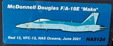 Used 1-72 Hobby Master HA5124 F-18E VFC-12