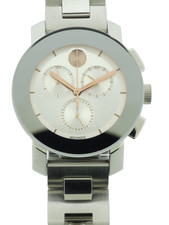 MOVADO Bold Chronograph Silver Sunray Dial Women's Watch - 50% OFF RETAIL PRICE