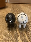 Ceramic Artist Vintage 90’s Cats Salt and Pepper Shakers Hand Painted EUC B & W — photo 6