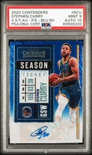 Steph Curry 20-21 Panini Contenders Veteran Ticket Auto 01/20 #VS-SCU PSA 9 