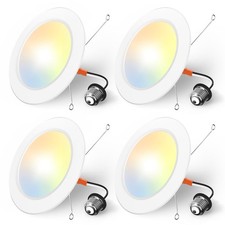 Recessed Lighting 5/6 Inch, 4 Pack 5CCT Flat LED Can Lights, 2700K/3000K/4000...
