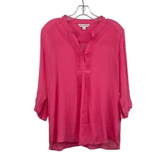 Counterparts Womesn Pullover Top 3/4 Sleeve Pink Size Small