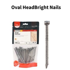 Timco Oval Head Bright Nails – 1KG Bag, 40–100mm Multiple Size for Indoor Fixing