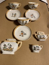 Vintage Mickey Minnie Mouse Lusterware Child's Tea Set Disney Japan 1 Chipped