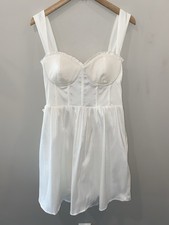 Altar'd State White Bow Back Corset Mini Dress XL Sleeveless Sweetheart