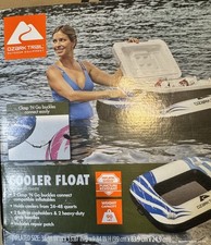 Ozark Trail Blue  White Floating Cooler Float for Pools  Lakes Summer New