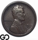 1916-S Lincoln Cent Wheat Penny, Chocie XF