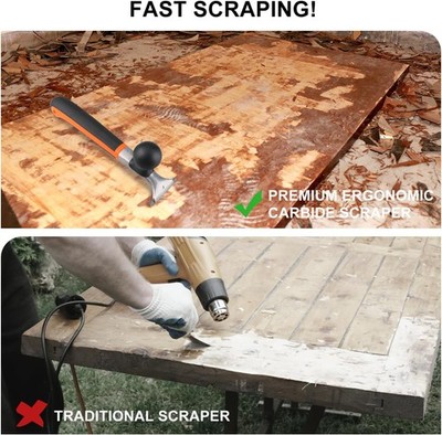 Premium Ergonomic Carbide Scraper,2-1/2'',Scraper Tool for Removing Varnish, P...