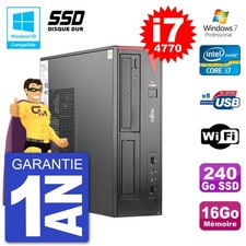 PC Fujitsu Esprimo E520 DT I7-4770 RAM 16GB SSD 240GB DVD-Brenner Wifi W7