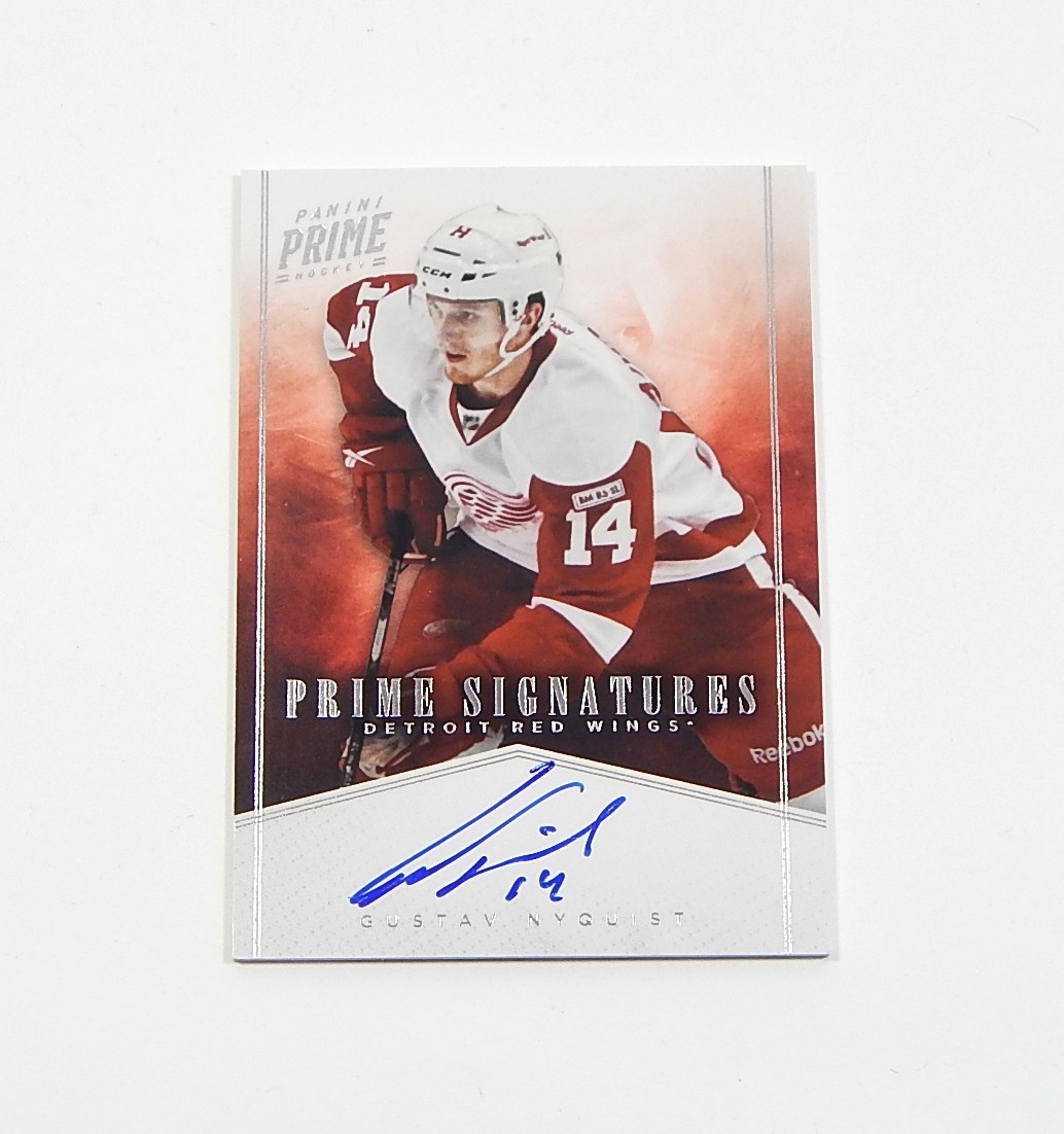 2011-12 Panini Prime Signatures Gustav Nyquist RC #28 Auto #'d /99