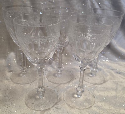 5 Stck. Floraler Schliff Glas Gläser Weingläser Weinglas Wein